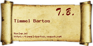 Timmel Bartos névjegykártya